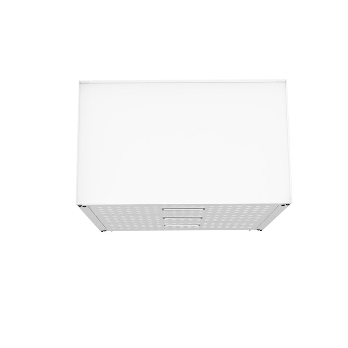 Manhattan Comfort Fortress Textured Metal 31.5\" Garage Mobile Chest with 3 Drawers - White