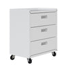 Manhattan Comfort Fortress Textured Metal 31.5\" Garage Mobile Chest with 3 Drawers - White