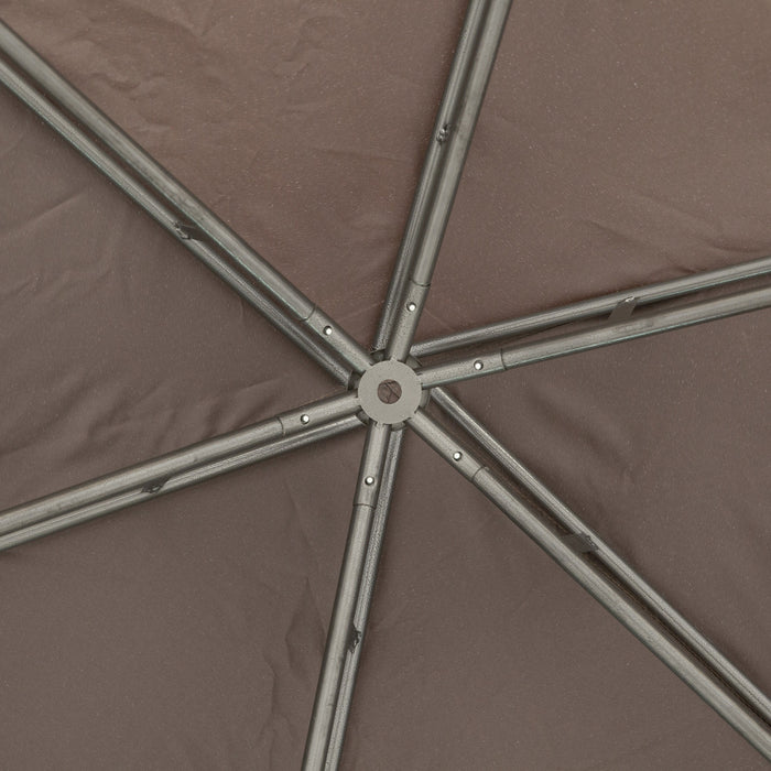 Outsunny 13x13ft Hexagonal Patio Gazebo, Double roof Garden Pavilion Outdoor Marquee Canopy Wedding Party Tent Shelter With Sidewall Panels