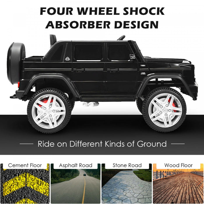 12v Licensed Mercedes-benz Kids Ride On Car Rc Motorized Vehicles W/ Trunk Black