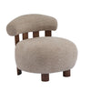 Nube Modern Boucle Accent Chair with Curved Backrest and Four-Leg Design, Light Brown, Walnut | Nube Fauteuil d'Appoint Moderne en Bouclette a Dossier Courbe et Quatre Pieds, Brun Clair, Noyer