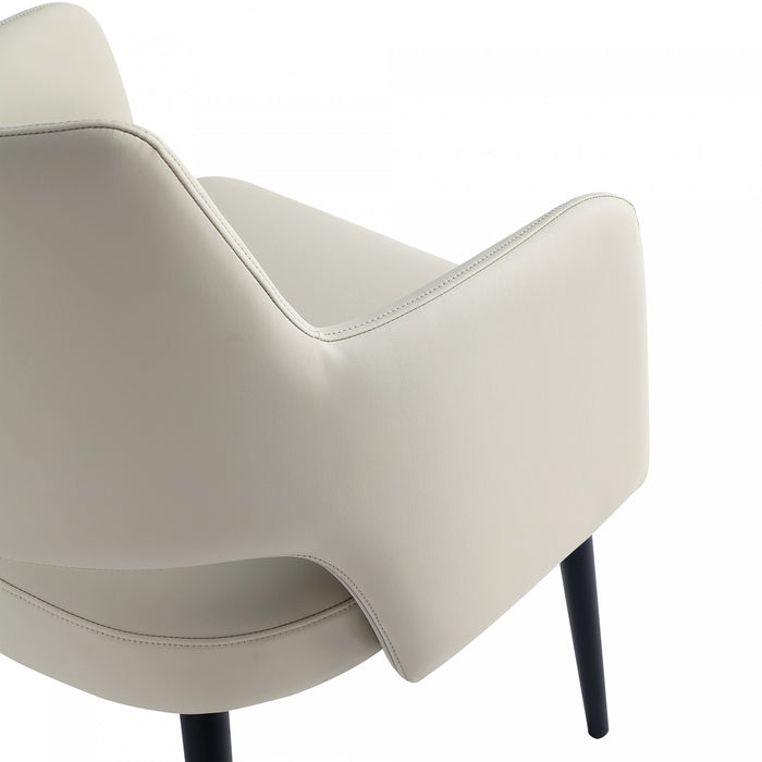 Tremont Modern Vegan Leather Metal Armchair in Stone Gray - Set of 2