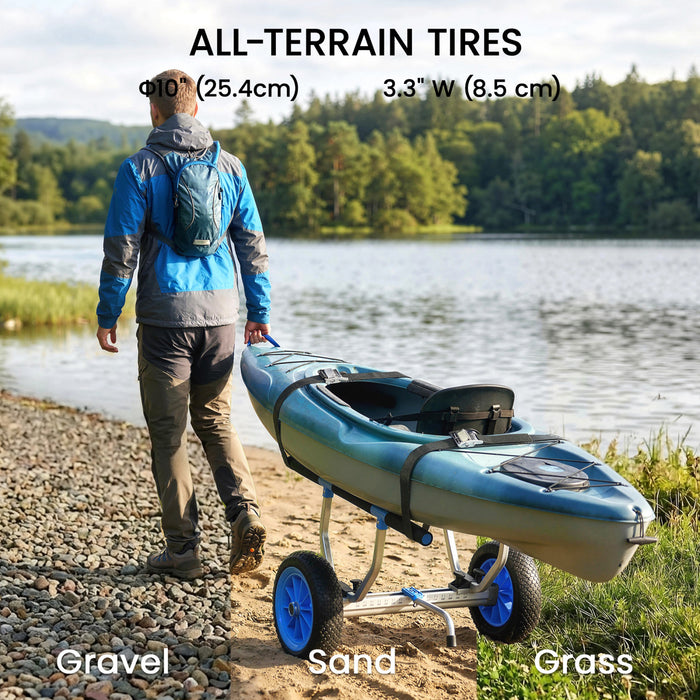 Soozier Kayak Cart with Adjustable Width and Large Wheels, Sky Blue