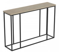 47” Console Table - Dark Taupe With Black Metal 