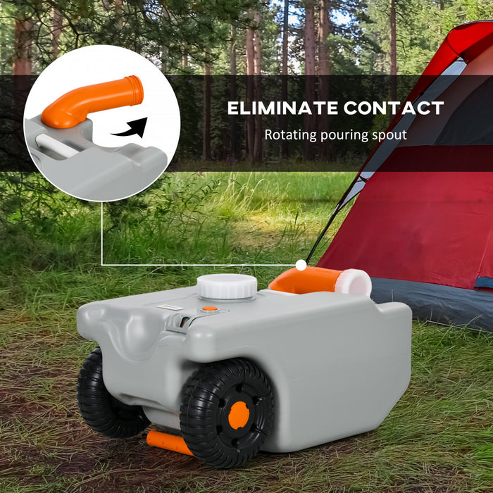Outsunny 5.8 Gallon RV Waste Holding Tank, Portable Water Tank, Grey