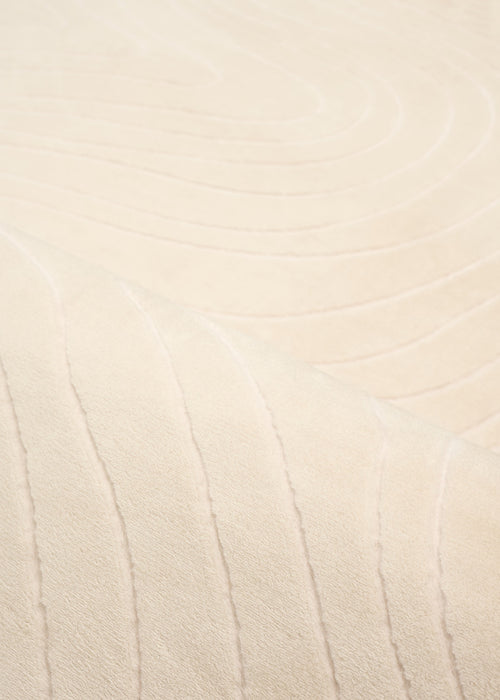 Somos Contemporary Cream Washable Rug 1'10\" x 6'0\" Indoor Area Rug