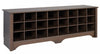 Twenty-Four Pair Shoe Storage Cubby Bench - Espresso