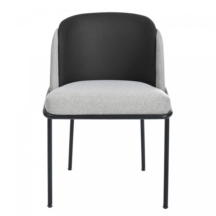 Olivia Set of 6 Modern Dining Chair with Slanted Legs and Adjustable Feet,Black&Gray