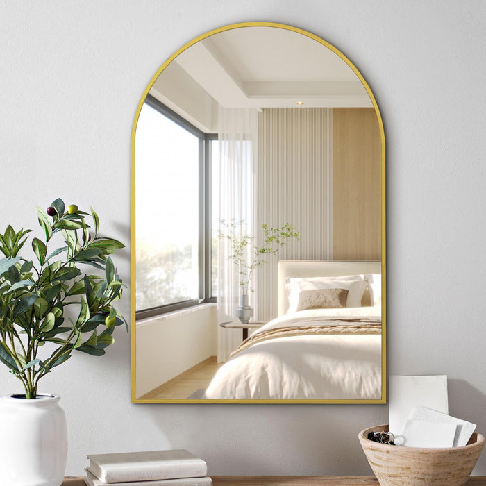 Arcus 24\" X 36\" Hand Crafted Architectural Mirror - Gold