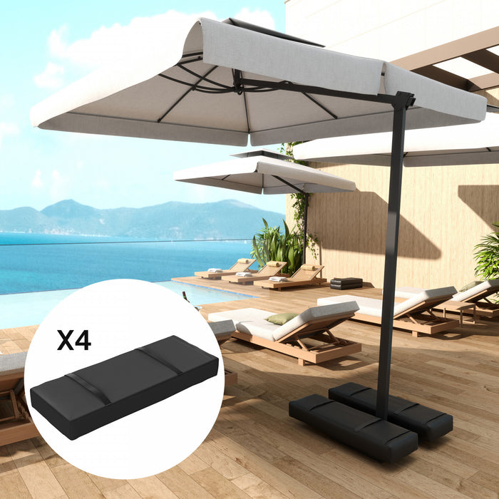 Outsunny 4PCS Umbrella Base Weight Bag, Umbrella Stand Weights, Black