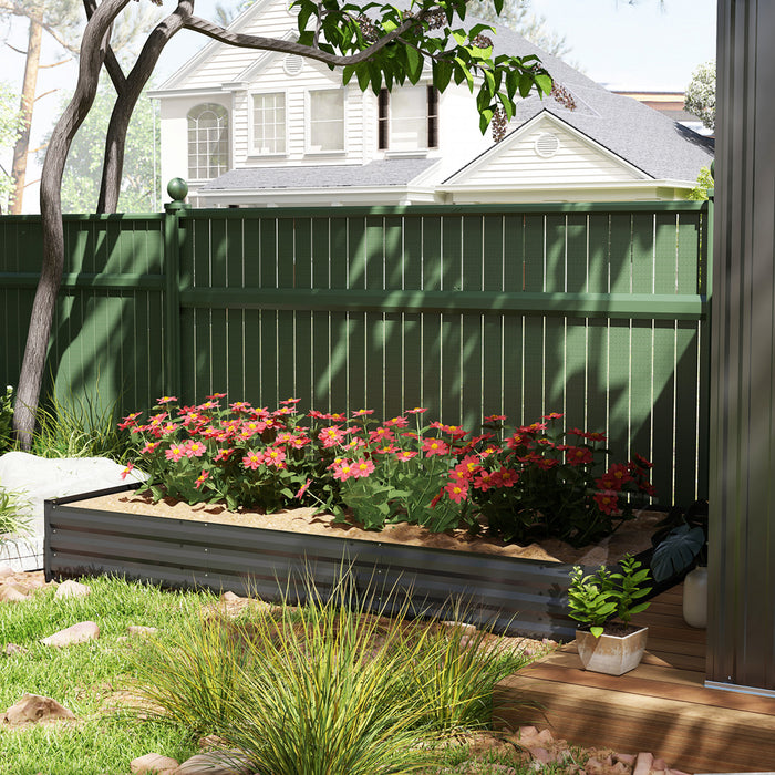 Outsunny Galvanized Planter Box, 8' x 4' x 1' Metal Garden Bed