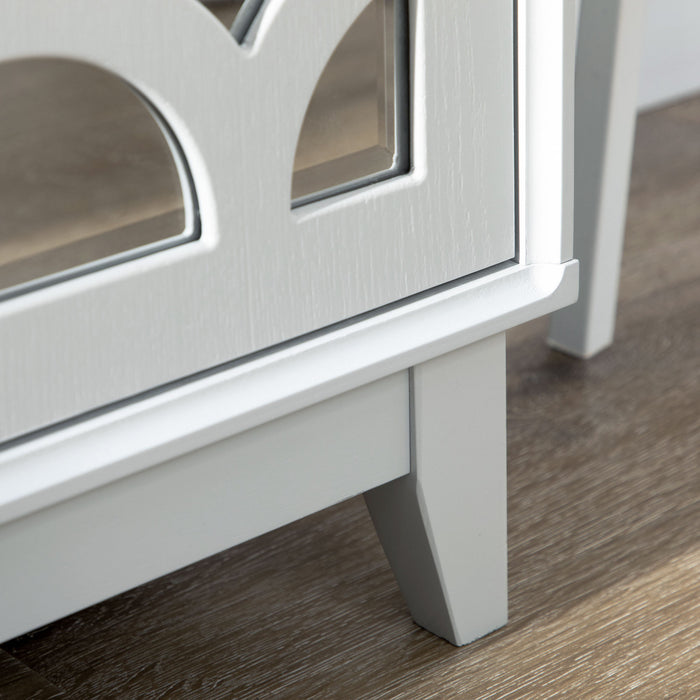 HOMCOM Mirrored Buffet Cabinet Kitchen Sideboard with 2 Cupboard, Gray