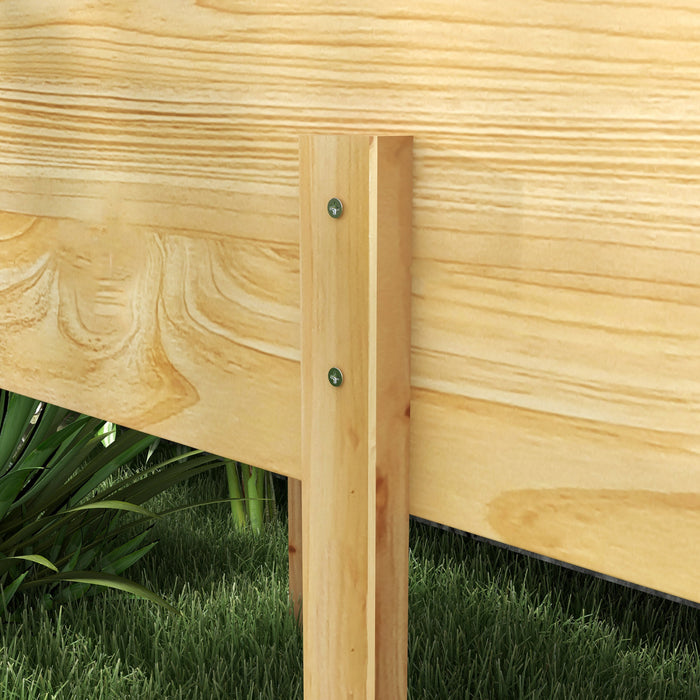 Outsunny Extra Large Wooden Planter Box With Legs & Drain Holes, Natural