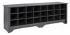 Twenty-Four Pair Shoe Storage Cubby Bench - Black