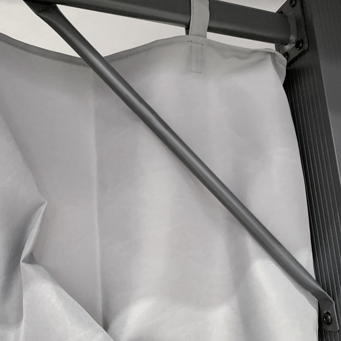 Outsunny 10' X 10' Patio Gazebo Outdoor Aluminum Frame Canopy Shelter With Curtains, Vented Roof For Garden, Lawn, Backyard And Deck, Grey