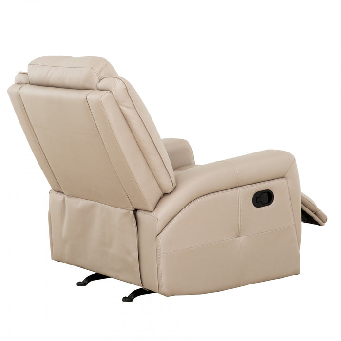 Hollis 37 in. Upholstered Rocker Recliner Chair - Taupe