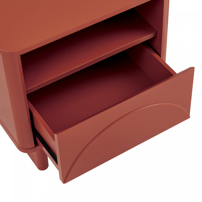 Ella Modern 20\" Nightstand in Terracotta (1-Drawer) - Set of 2