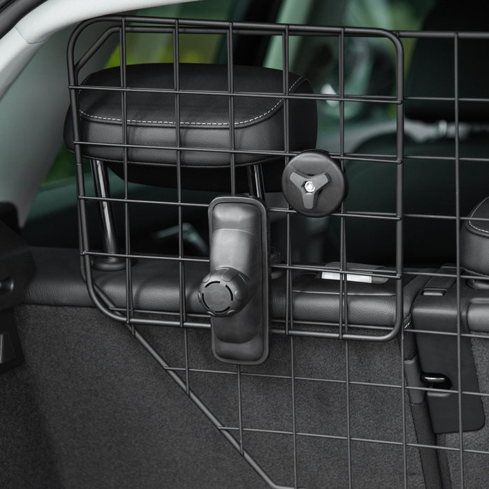 Pawhut 35.5\" - 47\" Vehicle Pet Barrier, Adjustable Dog Fence For Car Suv Truck, Universal Fit Expandable Safe Guard Gate, Black