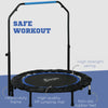 Soozier 40" Foldable Rebounder Trampoline for Adult, Mini Trampoline Indoor and Outdoor with 4 Level Adjustable U-Shaped Foam Handle, Quiet and Safe Bungee Rebounder, Blue
