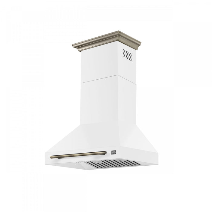 Forno Aria 30 Inch Wall-Mounted Range Hood, White- FRHWM5095-30WHT