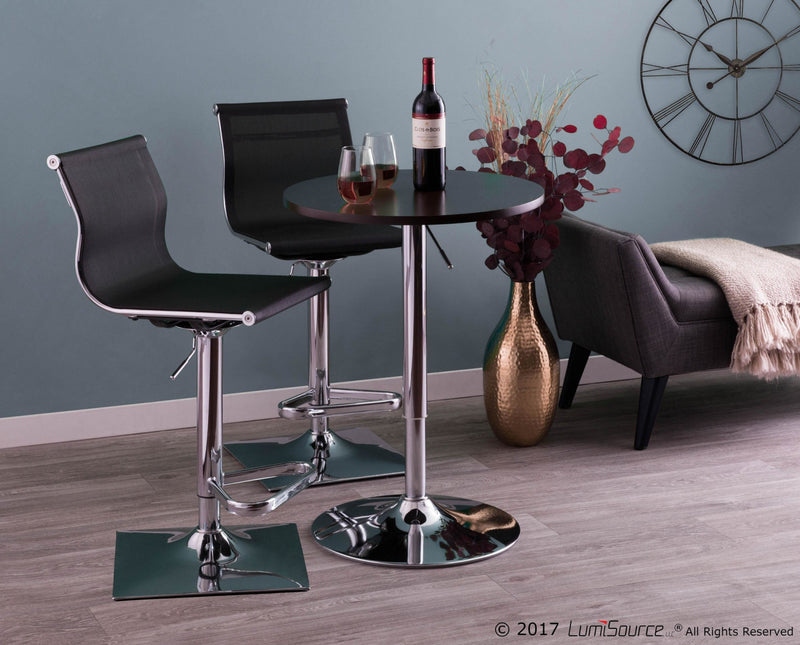 LumiSource Adjustable Contemporary Bar Dining Pub Table - Black