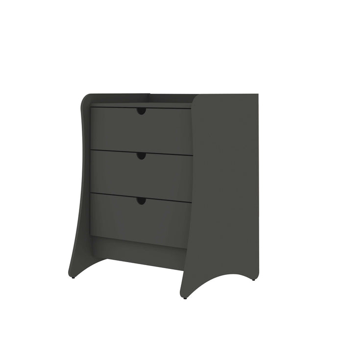Coney Mid-Century Modern 28\" Nightstand in Charcoal Gray (3-Drawer)