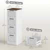 HOMCOM 4 Drawer File Cabinet, Filing Cabinet Fits Letter/A4 Size, White