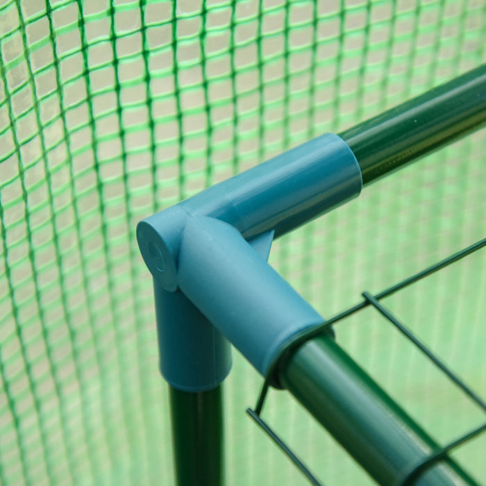 Outsunny 7' X 4' X 7' Outdoor Lean-to Walk-in Garden Greenhouse With Roll-up Door Hot House For Plants Herbs Vegetables, Green