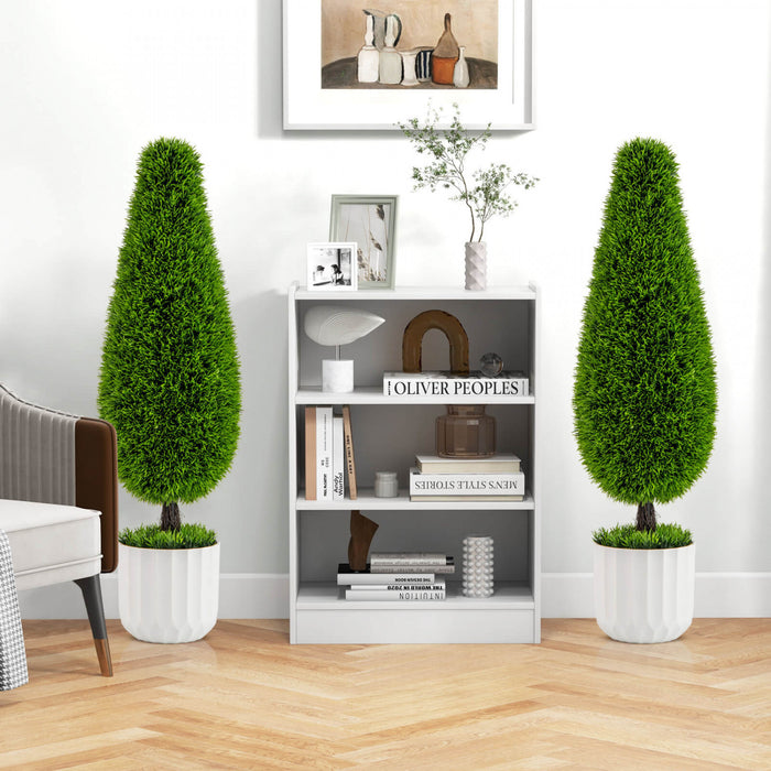 Costway 2 Pack Artificial Cedar Plant 3 Ft Potted Teardrop Shaped Bush With Premium Pe Leaves