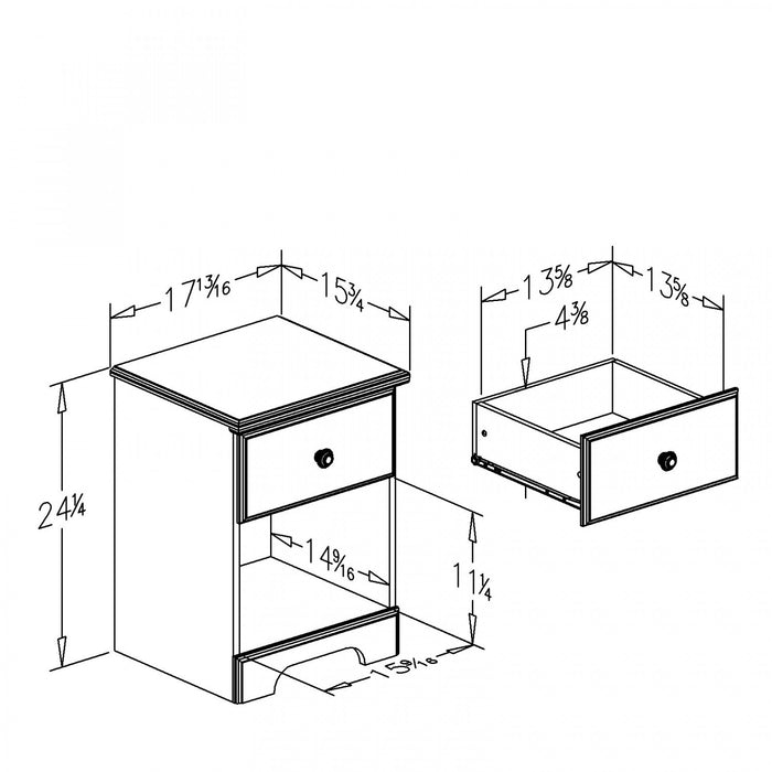 Summer Breeze 1-drawer Nightstand - Blueberry 