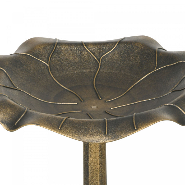Outsunny Bird Bath For Outdoors, Birdbath With Lotus Leaf Basin, Bronze