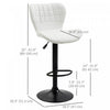 HOMCOM Bar Stools Set of 2 Adjustable Height Swivel Bar Chairs PU Leather