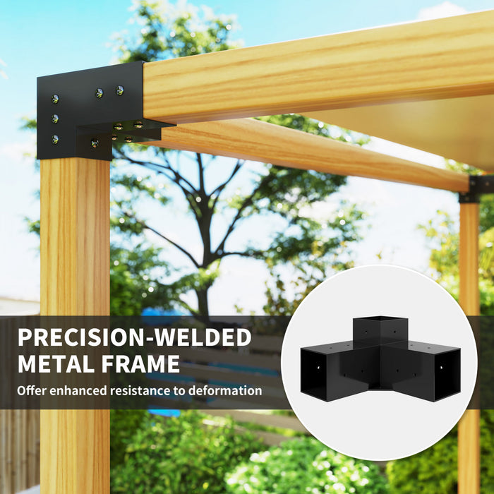 Outsunny 8PCS Pergola Kit Brackets for 4\"x4\" (Actual 3.6\"x3.6\") Lumber