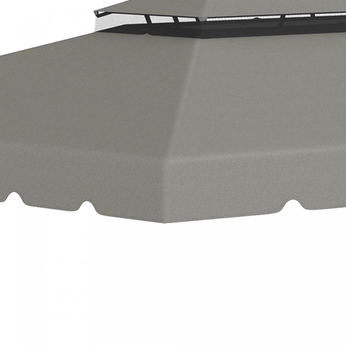 Outsunny 13.1' X 9.8' Gazebo Replacement Canopy, Double Vented Gazebo Top Cover For Garden Patio Outdoor (top Only) - Grey