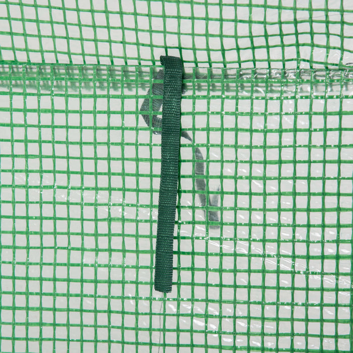 Outsunny 40\"l X 20\"w X 59\"h Walk-in Garden Greenhouse With Steel Frame Outdoor Hot House Tomato Plant Warm House W/ Roll Up Door, Pvc Cover, Green