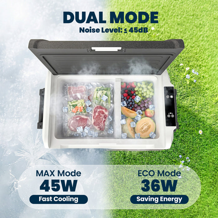 Outsunny 12 Volt Car Refrigerator, 42QT Car Fridge Freezer with App Control, 12/24V DC and 100-240V AC, -4℉-68℉, Electric Compressor Cooler with Wheels for RV Truck Camping Travel