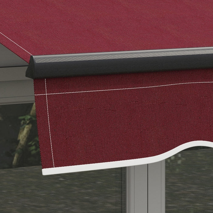 Outsunny 10' X 8' Patio Retractable Awning Sunshade Shelter, Wine Red