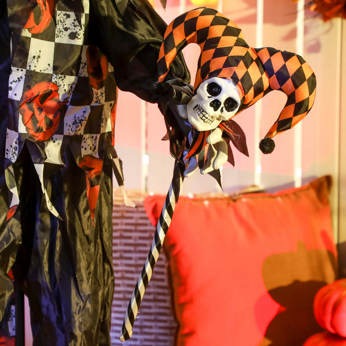 Outsunny Life Size Halloween Animated Clown, Scary Halloween Decorations