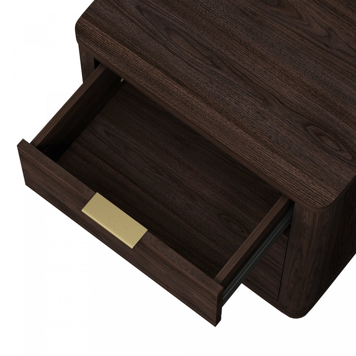 Evelyn Modern 20\" Nightstand in Brown (3-Drawer) - Set of 2