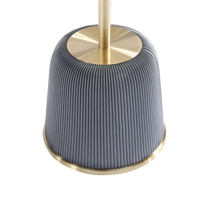 Anderson Modern Metal Top Upholstered End Table in Gray - Set of 2