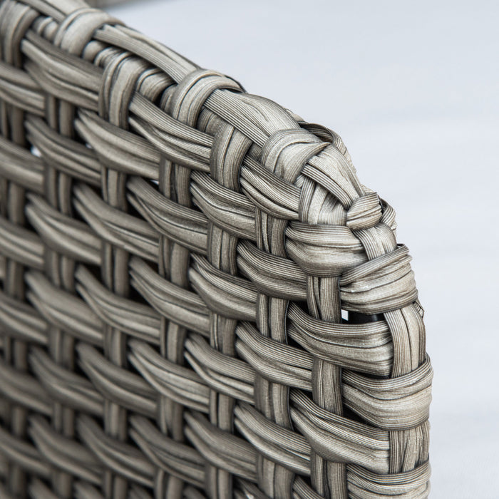 Pawhut Rattan Pet Sofa For Large & Medium Dogs, Indoor & Outdoor Raised Wicker Dog Bed, Cat Couch, With Soft Washable Cushion, Light Grey