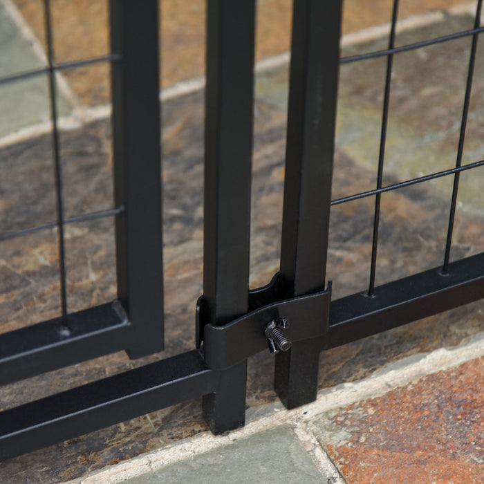 Pawhut 8' X 4' X 6' Large Outdoor Dog Kennel Steel Fence With Uv-resistant Oxford Cloth Roof & Secure Lock