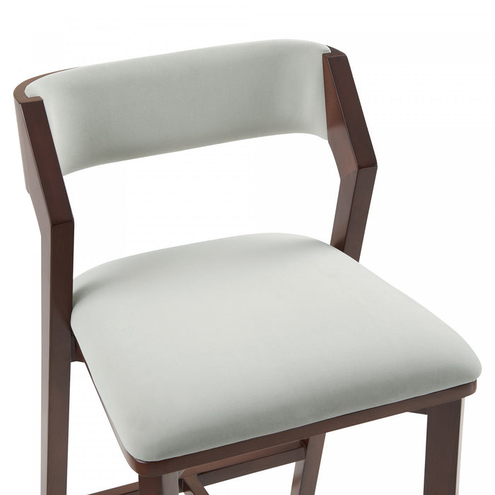 Patricia Modern Wood Upholstered Counter Stool in White Glacier - Set of 2