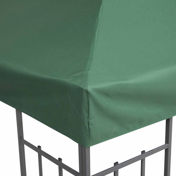 Outsunny 9.8' X 9.8' Square 2-tier Gazebo Canopy Replacement Top Cover Outdoor Garden Sun Shade, Green