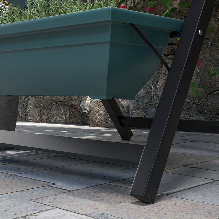 Outsunny 5-tier Raised Garden Bed With 5 Planter Box, Outdoor Plant Stand Grow Containers With Leaking Holes For Balcony Patio Outdoor, Green