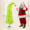 HOMCOM 6ft Prelit Artificial Christmas Tree, Curved Top Xmas Tree, Green