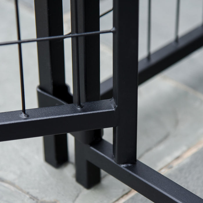Pawhut 6' X 4' X 6' Large Outdoor Dog Kennel Steel Fence With Uv-resistant Oxford Cloth Roof & Secure Lock