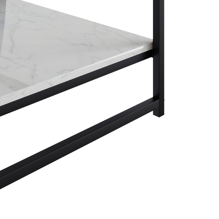 Nimbus Rectangular Coffee Table With Dual Marble Surfaces