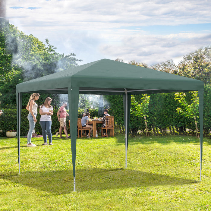 Outsunny 10x10ft Party Tent Portable Gazebo, Folding Garden Canopy Event Shelter Outdoor Sunshade Green