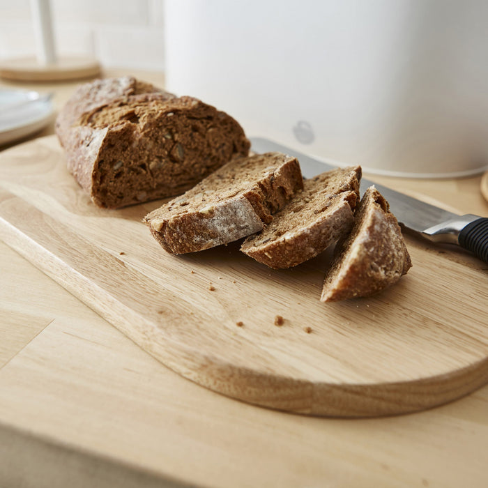 Salton Swan Nordic Bread Bin with Cutting Board - White